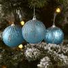 3 Pcs/set Multi-Color Christmas Color Balls Glitter Xmas Tree Ornaments  Hanging Display