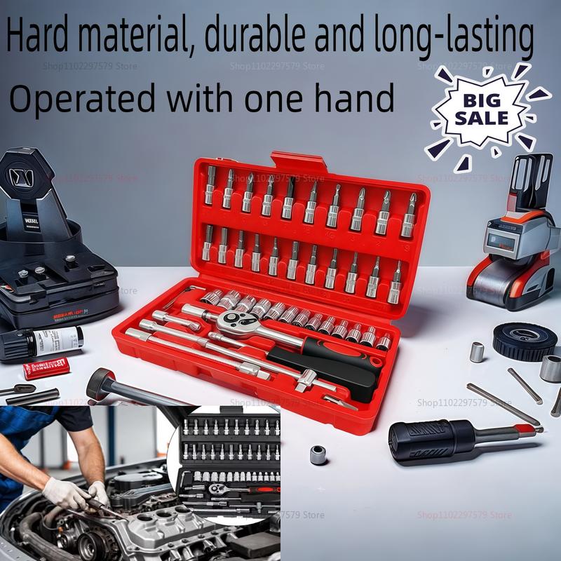 46-teiliges Motorrad-Steckschlüsselset 1/4-Zoll-Antrieb Ratschenschlüssel-Satz für Auto-Fahrradreparatur Autowartungswerkzeuge