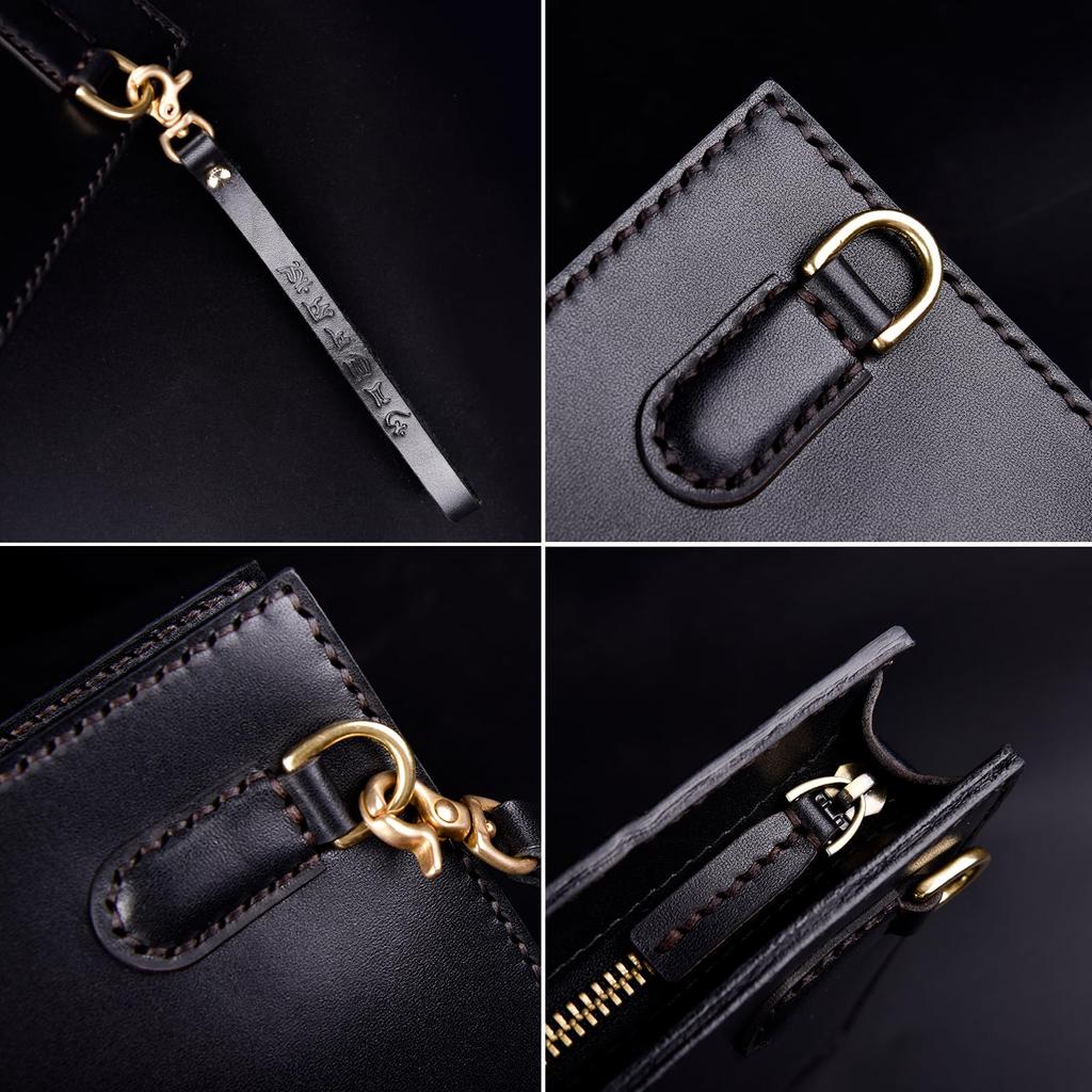 Genuine Leather Clutch Second Carved Cowhide Biker with Perfect for Formal Coin Lucky Gift [jessimi] Men's Bag, Bag, Design, High-Quality Leather,