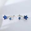 2024 Trendy Blue Star 925 Sterling Silver Stud Earrings - Cute Summer Ear Cuffs for Women