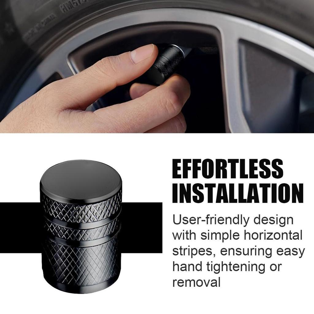 Tire Stem Cap Cover 4 Pack Tire AirCap Metal With Plastic Liner Resistant Leak-Proof For Car Truck 4PC