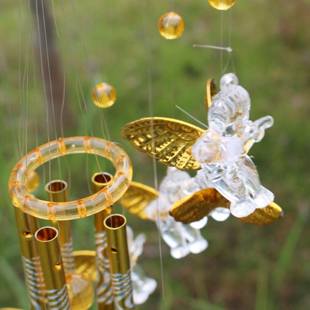 Campanelle a Vento Angelo dell'Amore Antico a 5 Tubi Appese Decorazione Soggiorno Letto Casa Regalo Auto Esterno Cortile Giardino Decorazioni Campanelle a Vento.