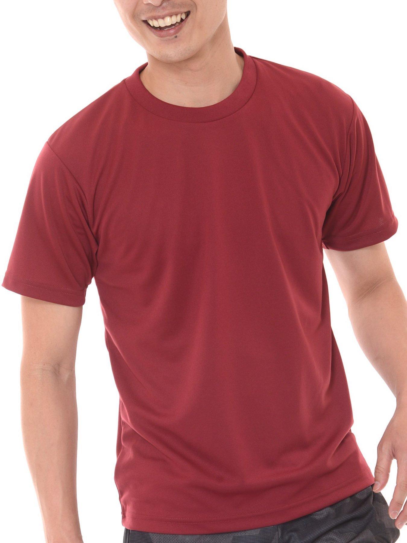 

Dot ST Men s Dry Short Sleeve T-Shirt, Solid Color, UV Protection, 4.4oz, Burgundy, Size LL
