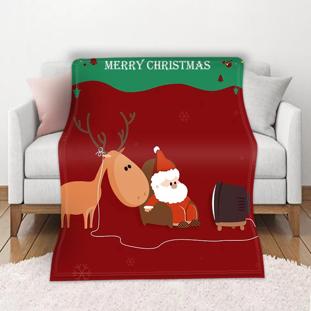 3D motyw świąteczny flanelowy kocyk miękki, lekki, ciepły do ​​salonu sypialnia kanapa z funkcją spania kanapa dzieci dorośli prezenty