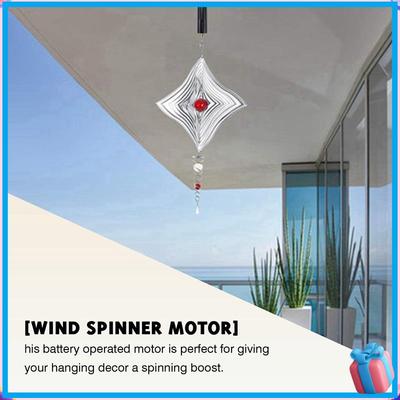 Rabatt-Batteriebetriebener Windrad-Dreher Schwarz Rotierender Motor Zum Aufhängen von Windspiel-Ornamenten 2 Stück