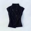 ROADVIBE Chemise japonaise rétro noire neuve à col en V pour femmes Harajuku Goth grande taille ajustée à la taille et amincissante top fashion