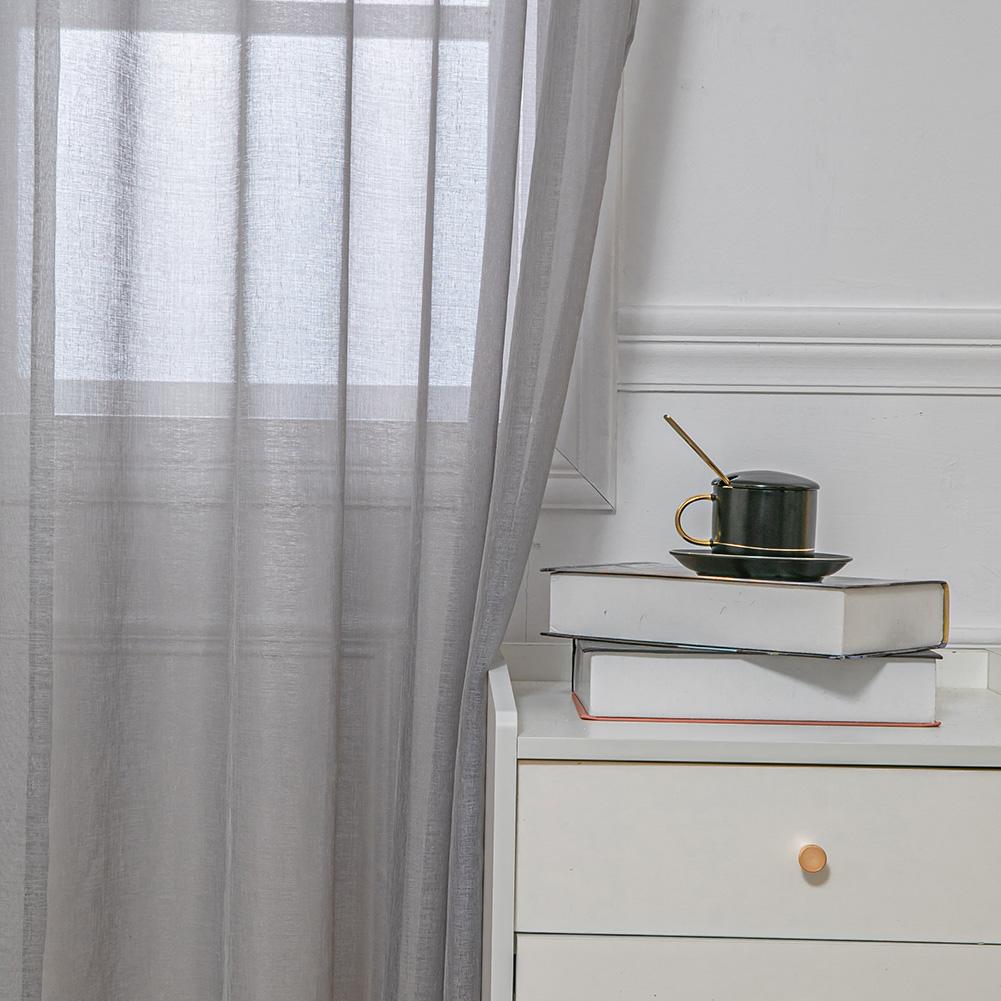 Cortina de tule para cozinha, cor sólida, moderna, europeia, tecido, janela, cortina para sala de estar, lozujoju, decoração de casa, 1 peça