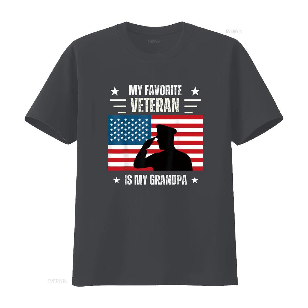 Veterans Day Military My Favorite Veteran Is Grandpa Kids T Shirt vintage Washed Versatile graphic Stylish designer clothes