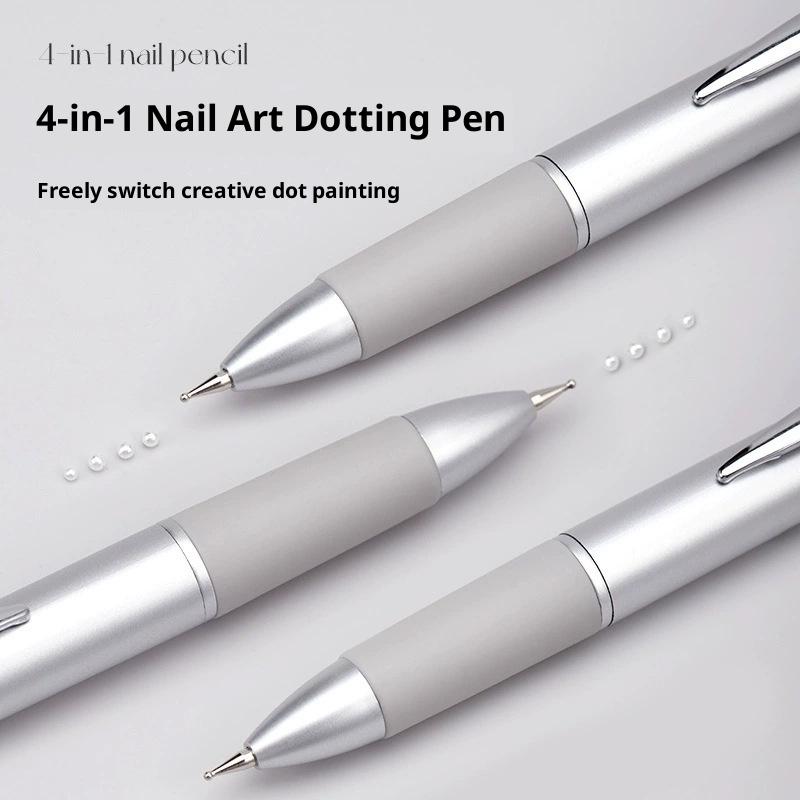 4 w 1 Pisak do zdobienia paznokci Narzędzia do zdobienia paznokci w designie długopisu kulkowego Zdobienie paznokci Kropkowanie Końcówki Paznokci Farba do Kropkowania Zestaw do Manicure