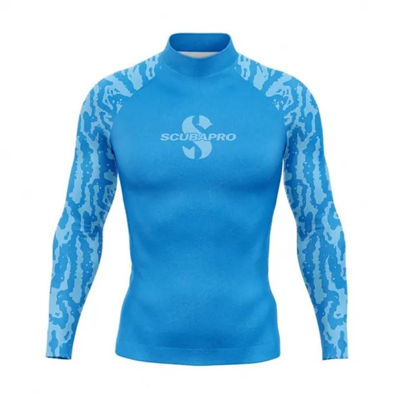 SCUBAPRO Maglia a Maniche Lunghe Rash Guard Uomo Protezione UV Maglietta da Nuoto Surf Diving Snorkeling Sport Acquatici