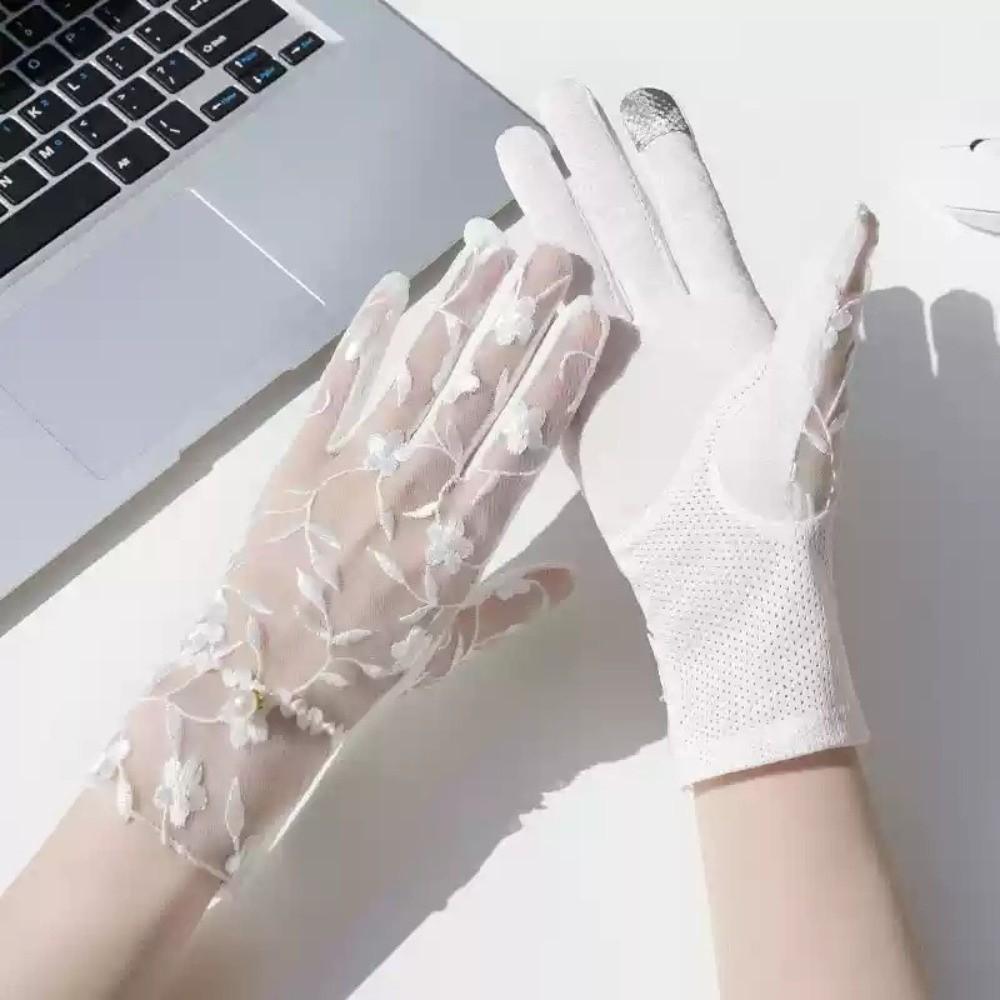 Lace Riding Driving Gloves Non-Slip Grip Sunscreen Gloves Women Touchscreen Gloves  Anti-UV