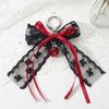 Exquisite Ornament Lace Bow Keychain Hollow Design Bag Pendant Ribbon Keyring  Backpack Accessory