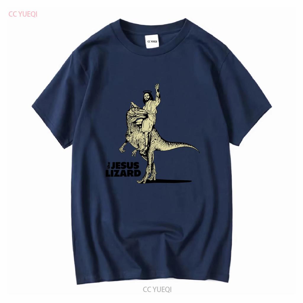 The Jesus Lizard Mudhoney Dinosaur Riding T Shirt Meme Top 1446 Vintage Washed Stretched Top For Everyday Wear Versatile