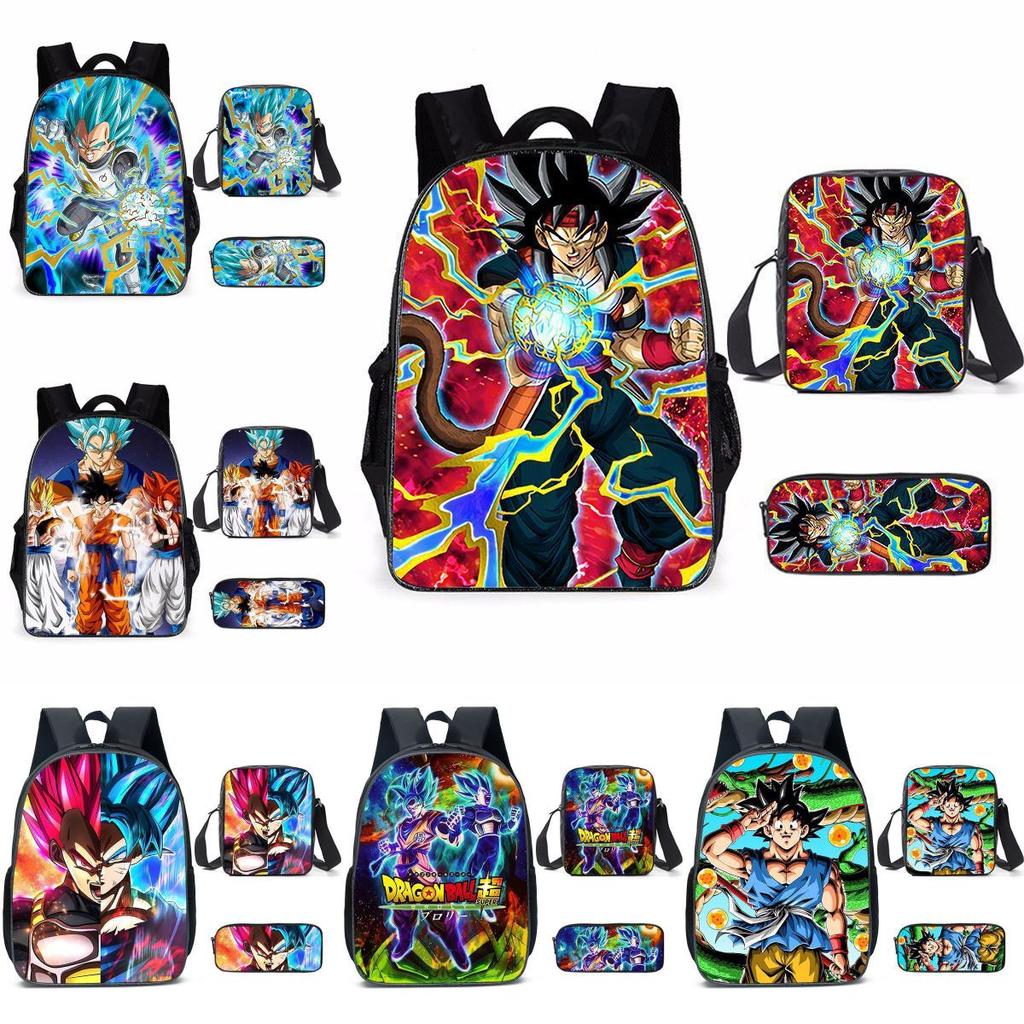 Dragon Ball Z Backpack Cartoon Oxford Fabric School Bag With Breathable Straps For Middle School Students