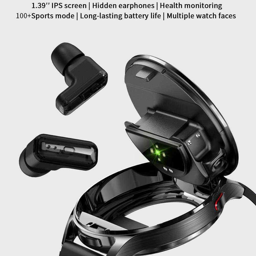 Smart Watch 1.39" Men 2 In 1 TWS Headset Blue Tooth Call Health Watches Sport Noise Reduction Earphone Women Music Smartwatch