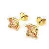 Les Trésors De Lily [N1713] - Gold Plated Earrings 'Essentiel' Golden Amber - 6 Mm