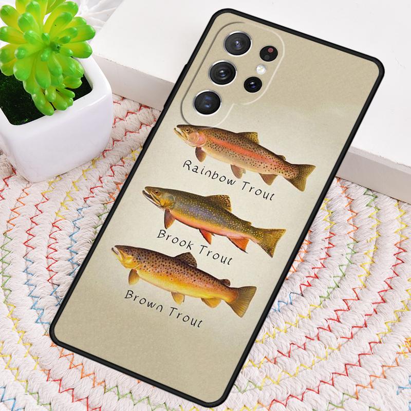 Trout Fish Fishing TPU Phone Case For Samsung Galaxy Note 10 Pro S26 S25 S24 S23 S22 Ultra Plus S21 FE S20 Shockproof Cover