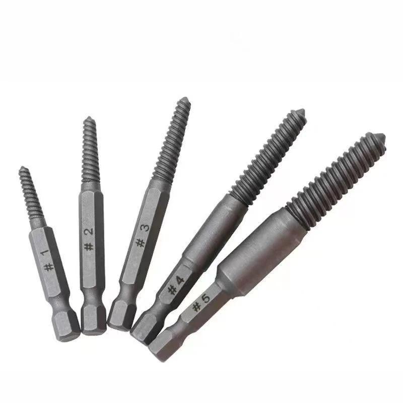 5/6Pcs Set Broken Bolt Extractor Set Electric Screw Remover With Center Drill Bits For Easy Thread Removal Tool Set