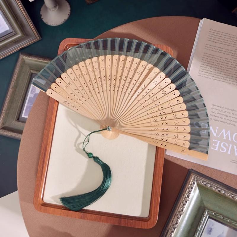 Elegant Chinese Bamboo Folding Fan 6 Inch Plain Blank Fan for Women Hanfu Qipao Vintage Handheld Fan Summer Cooling Oriental Fan