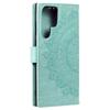 For Samsung Galaxy S24 Ultra Case PU Leather Mandala Flower Stand Cover with Strap