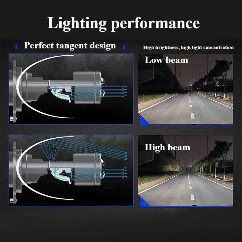 H4 led headlights lens 120W Car Headlight Bulbs integrated LED Projector Laser For Motorcycles Automobile