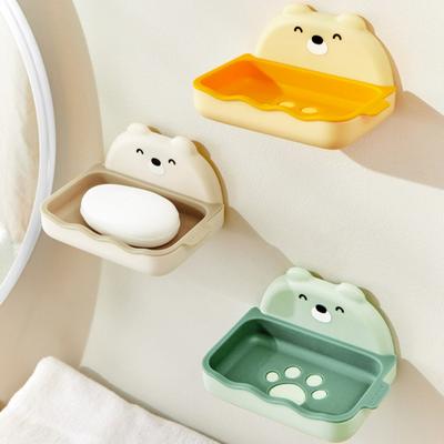1PC No Punch Soap Box Bathroom Draining Rack Creative Wall-mounted Soap Holder Bathroom Shelf Sucker Soap Box
