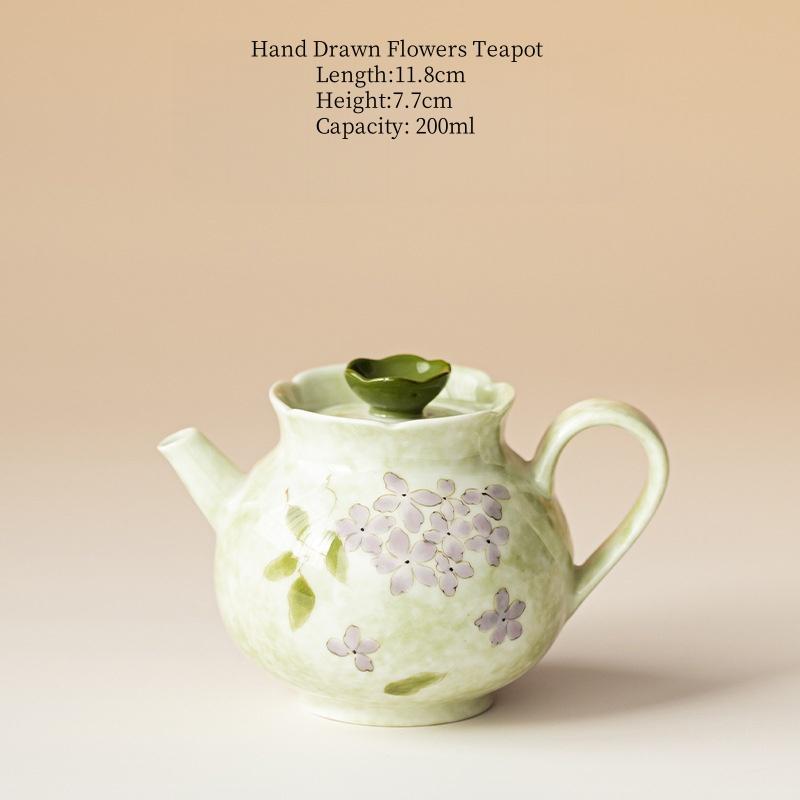 

Hand Drawn Beautiful Flowers Ceramics Teapot Tea Maker Lady Tea Set Filter Teapot Kungfu Tea Set Tea Ceremony