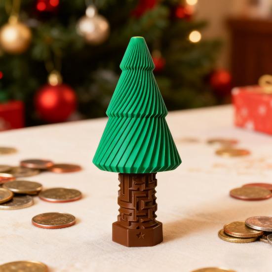 Christmas Tree Maze Gift Box 3D Printed Maze Puzzle Money Box with Hidden Compartment for Adults Kids Birthday Christmas Halloween Easter
