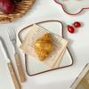 Creative Bread Shaped Ceramic Breakfast Plate Toast Dishes Salad Fruit Snack Tray Household Tableware Dinner