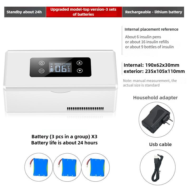 Rechargeable Insulin Refrigeration Box Mini Special Medicine Refrigerator Portable Car Home Use Small Fridge