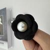 Women Vintage Temperament Imitation Wool Pearl Camellia Brooch Clothing Accessories