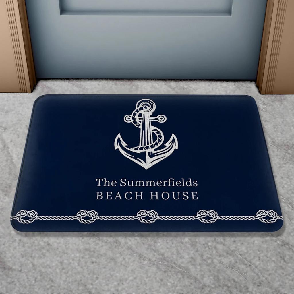 VIKAMA Personalized Boat Name Welcome Mat, Non-Slip Bathroom And Door Mat, Ideal For Nautical-Themed Home Decor, Unique Gift