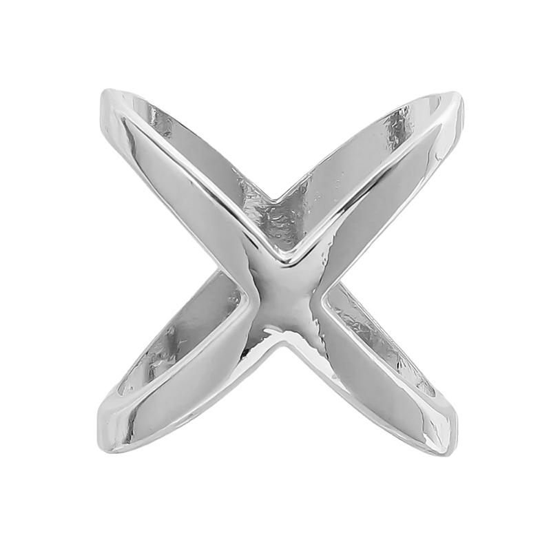 Simple Cross Scarf Clip X Shape Metal Brooches For Women Hollow Bow Scarves Buckle Holder Shawls Jewelry Clothing Accessories