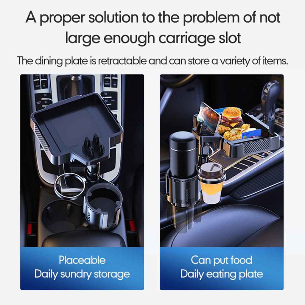 Cup Holder Tray for Car Dual Cap Holder 4IN1 Adjustable Car Cup Holder Multifunctional Car Drink