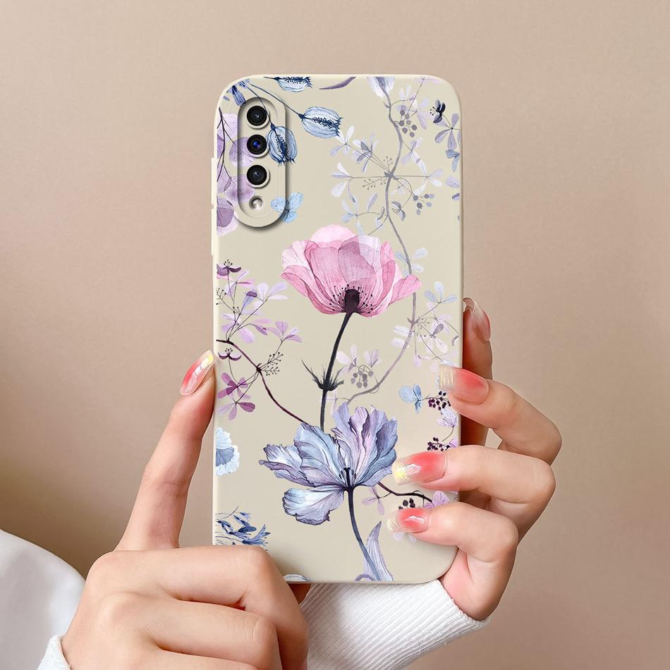 For Samsung Galaxy A50 A50S Phone Case Cartoon Liquid Silicone Full Coverage Anti Drop Shell For Samsung A 50 A50 S Bumper Funda
