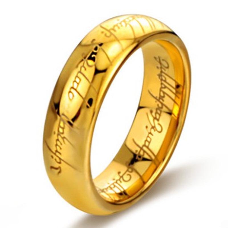 Men's Lord of the Rings Celebrity Style Gold-Plated Magic Letter Ring