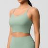 Women's Y Back Sports Bra - Padded Low Impact Spaghetti Thin Strap Workout Yoga Top