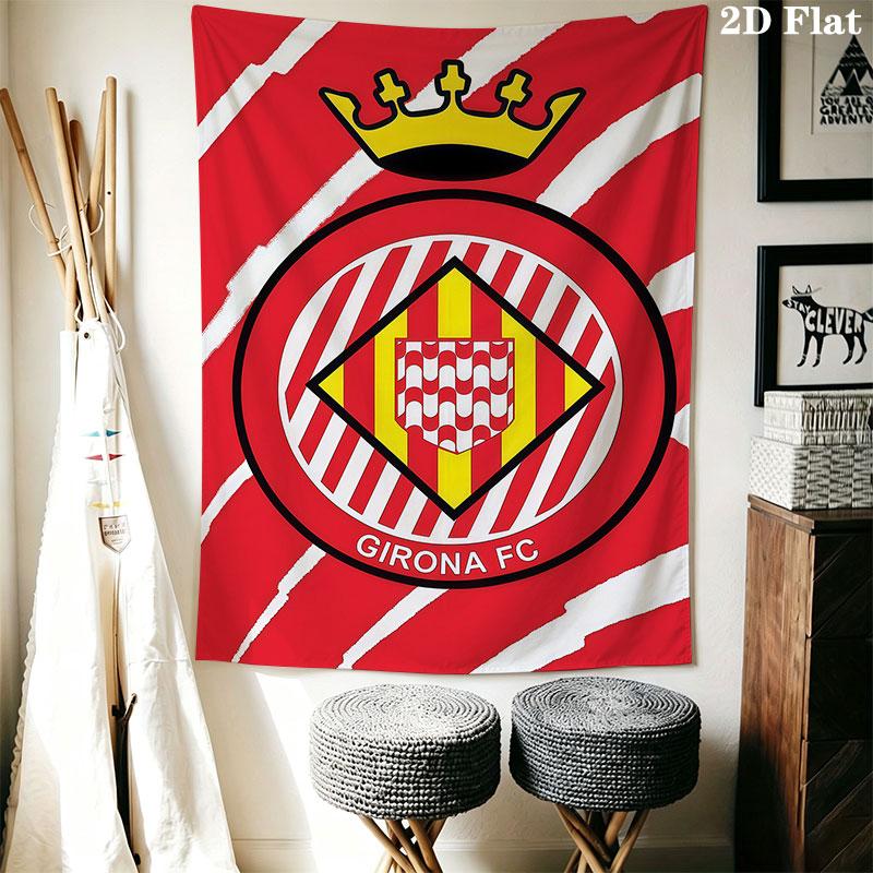 Girona FC poster Wall Hanging Printed Fabric Blanket Decorative Tapestries for Bedroom Living Room Home Decor