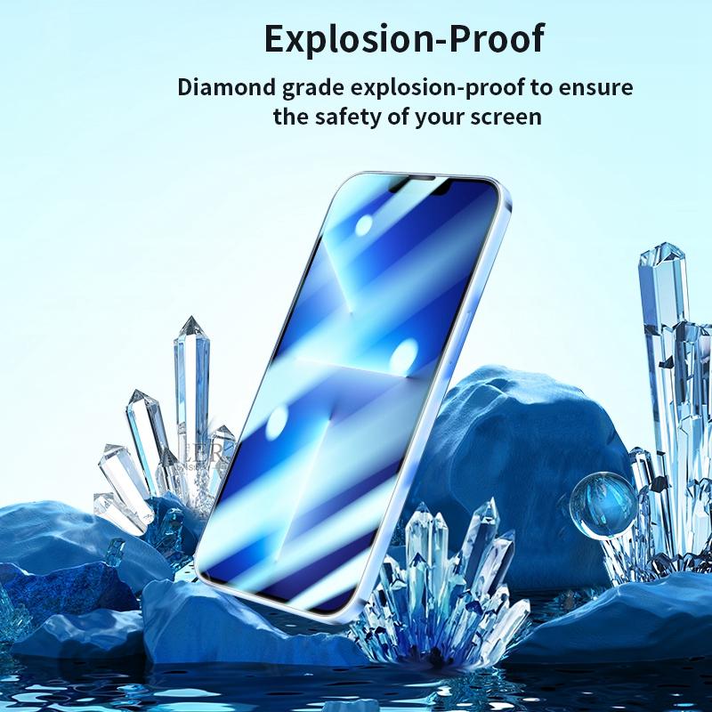 XUNDD For iPhone 14 Pro 6.1 Inch Tempered Glass Full Screen Protector Anti-explosion HD Clear Film with Dust-proof Net and Installation Tool