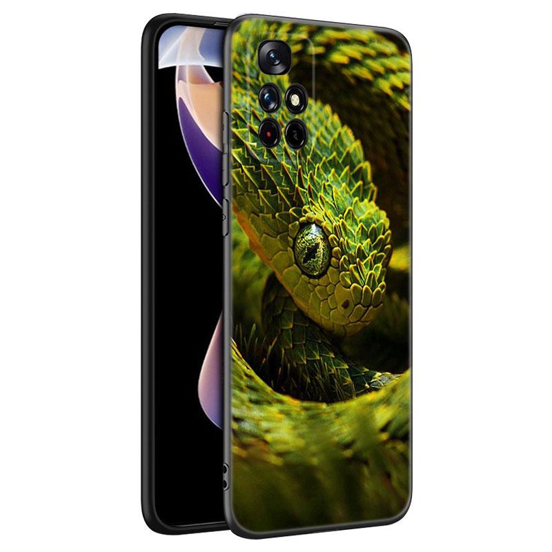 

Черный силиконовый чехол для телефона Animal Snake для Xiaomi Redmi Note 10 11 11S 12 13 4G 8 9 11T Pro 5G Plus 8T 9S 10S 12S Redmi Note 12 Pro 4G