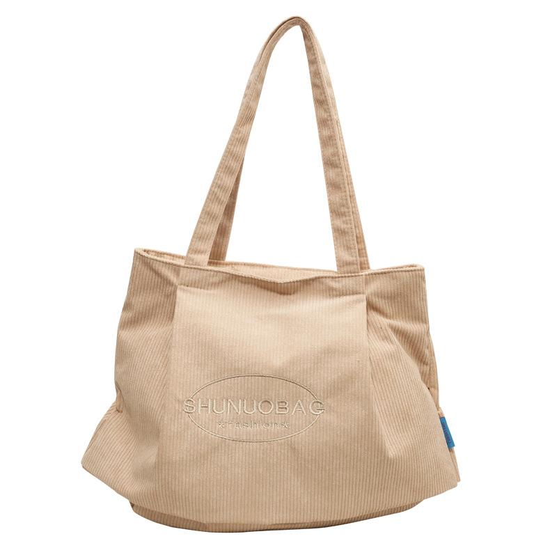 Herbst- und Winter-Cordtasche Damenmode literarische Samt-Tragetasche, lässige großvolumige Lazy-Wind-Umhängetasche