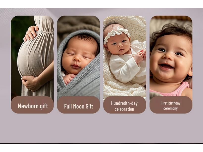 Luxury Newborn Gift Set: Wooden Toys & 100-Day Celebration