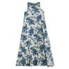 Real shot summer new bohemian long dress fattened plus sleeveless crew neck printed dress women