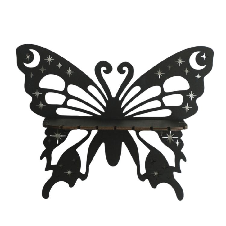 Kreatives Schmetterlingsform Holz Schweberegal Schmuck Kristall Display Wandregale für Schlafzimmer Wohnzimmer Dekoration