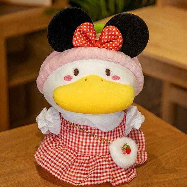 1pc 33cm Kawaii Duck With Clothes Plush Toys Multiple Styles Cute Dressing Duck Pillow Stuffed Dolls For Kids Girl Xmas Gift