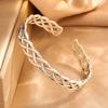 PANJBJ 925 Sterling Silver Crossing Bracelet for Women Versatile Retro Trend Hollow Out Weave Punk Jewelry Gift Dropshipping