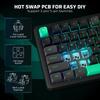 LTC Nimbleback NB832 Kabellose mechanische RGB-Gaming-Tastatur mit Dichtung, Software und benutzerdefinierten linearen Schaltern, 75 % Tastatur, Tri-Mode BT5.0/2.4G/USB-C