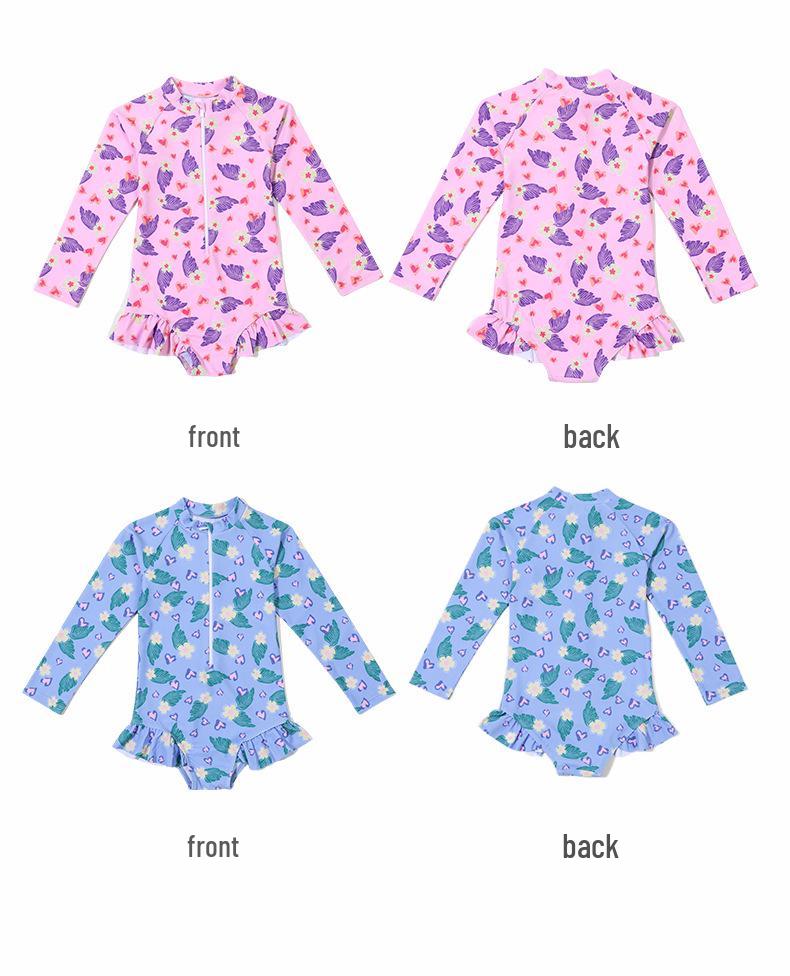 2025 New Style Girls' Cute One-Piece Swimsuit: Sun Protection Swimwear for Children and Babies