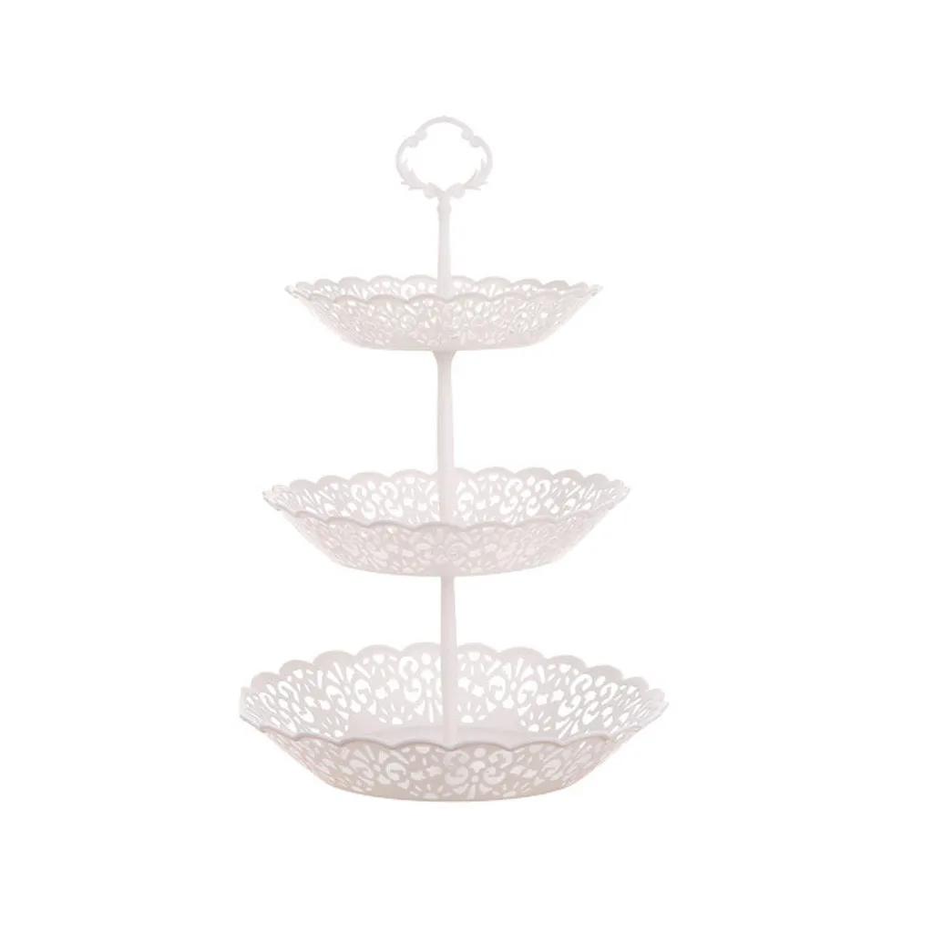 3-Tier Cupcake Stand Cake storage Dessert Wedding Event Party Display Tower Plate Round Fruit Plate Stand Tray rangement cuisine