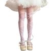 Women Irregular Crossed Strappy Jacquard Silky Tights Stockings Japanese Style JK Princess See Through Pantyhose Legging